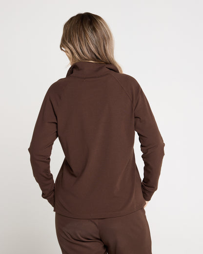 Weekend Life Fleece Zip Top - Chocolate