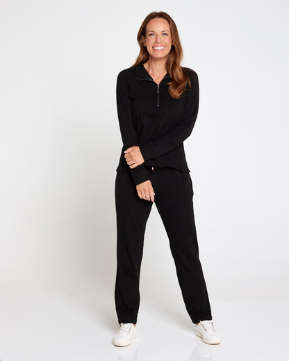 Weekend Life Fleece Zip Top - Black