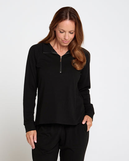 Weekend Life Fleece Zip Top - Black