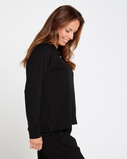 Weekend Life Fleece Zip Top - Black