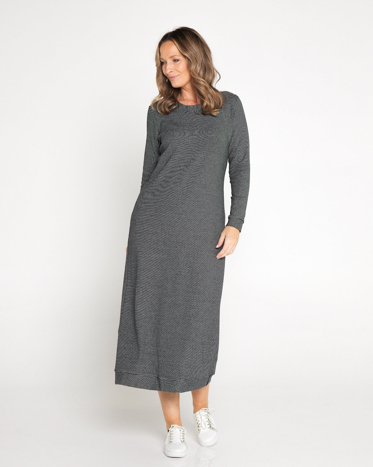 Stripe Sensation Maxi Dress - Black/White