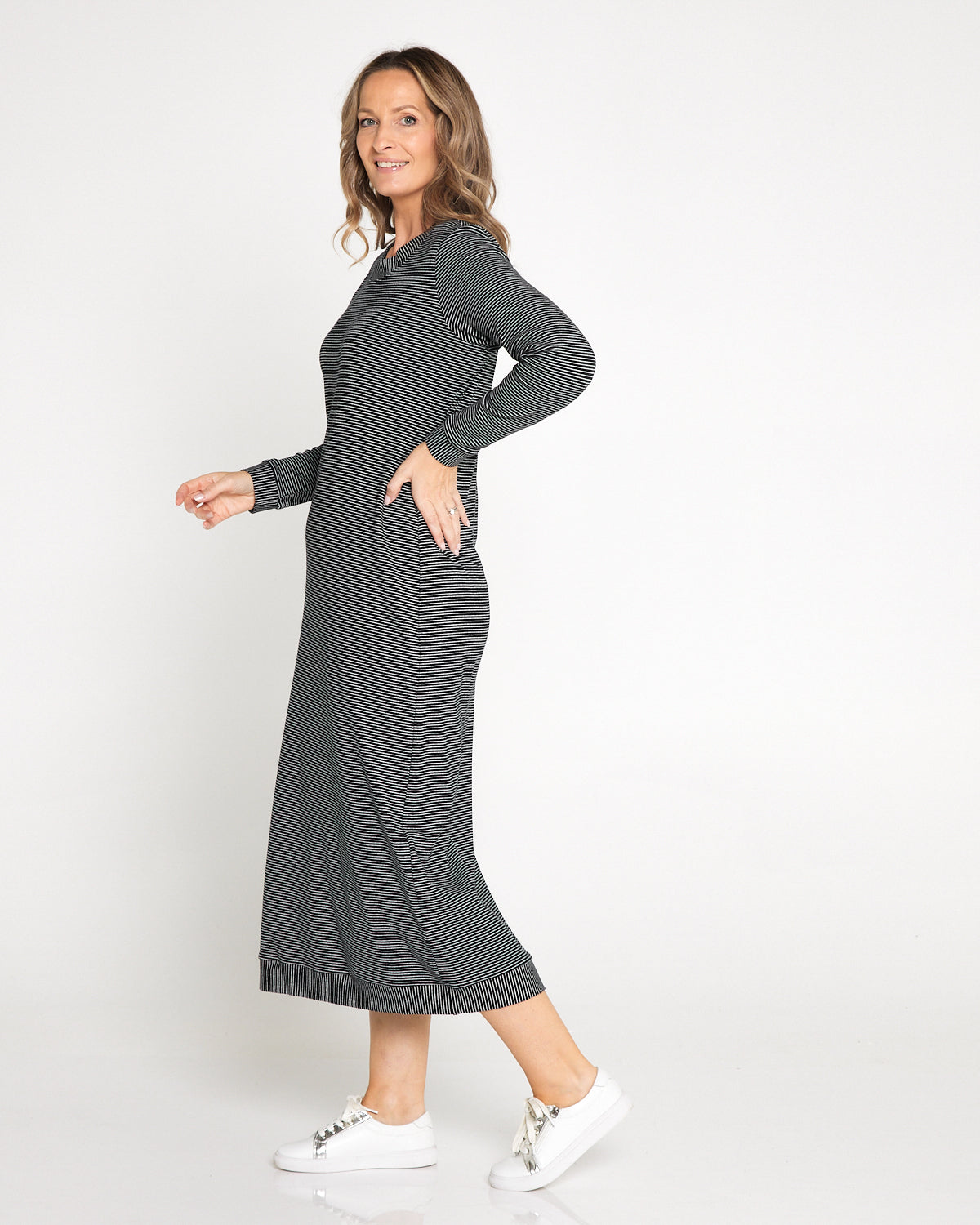 Stripe Sensation Maxi Dress - Black/White