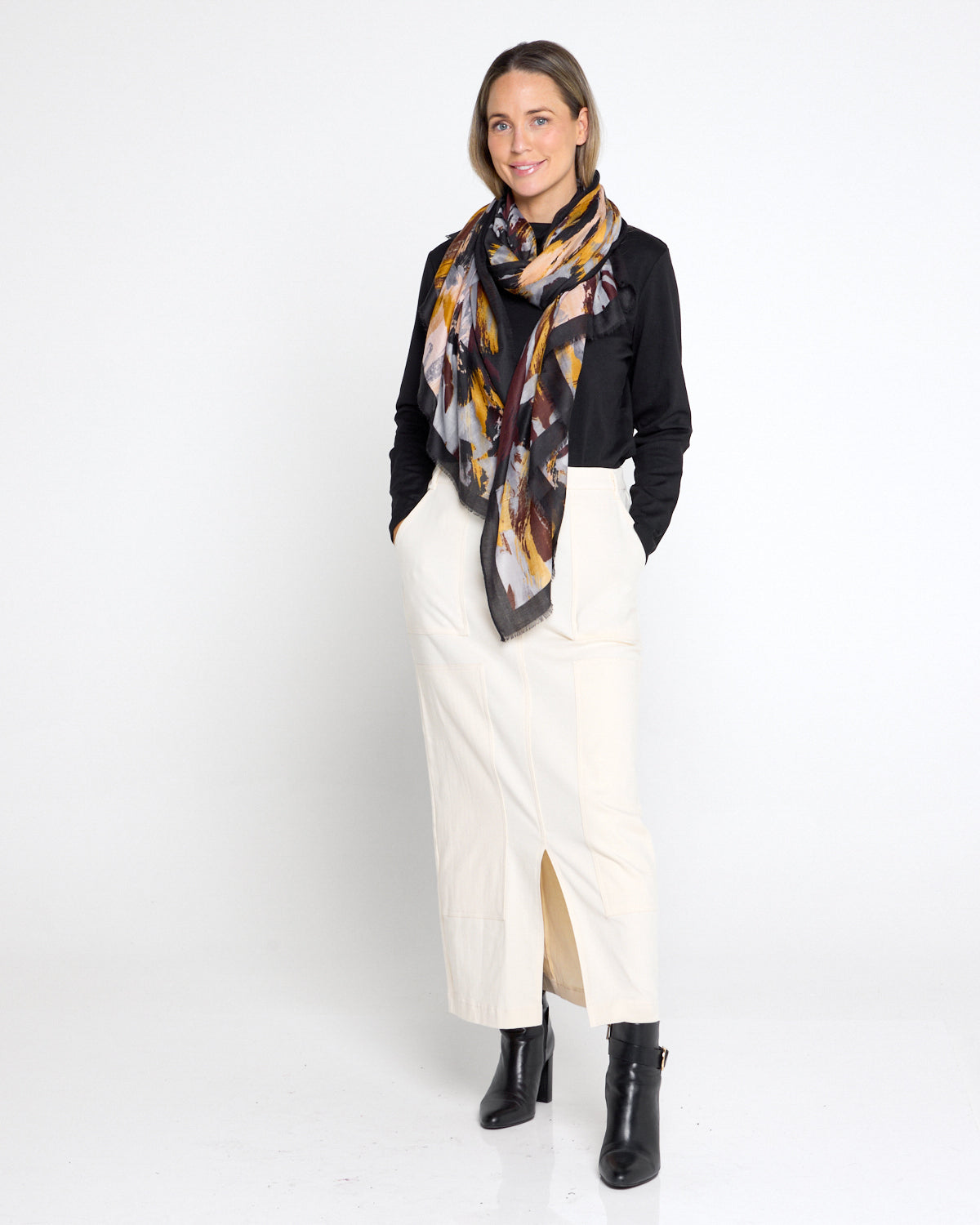 Evie Stretch Drill Skirt - Milk