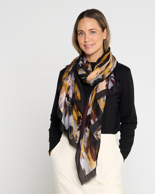 Laramie Scarf - Black/Mustard