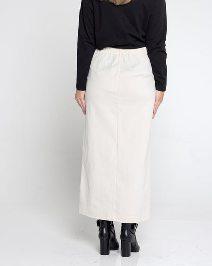 Evie Stretch Drill Skirt - Milk