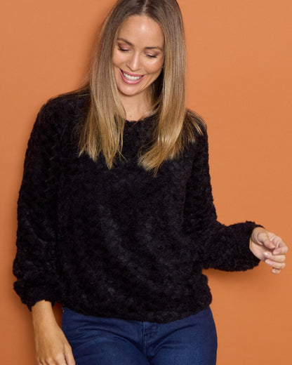 Emilia Textured Knit - Black