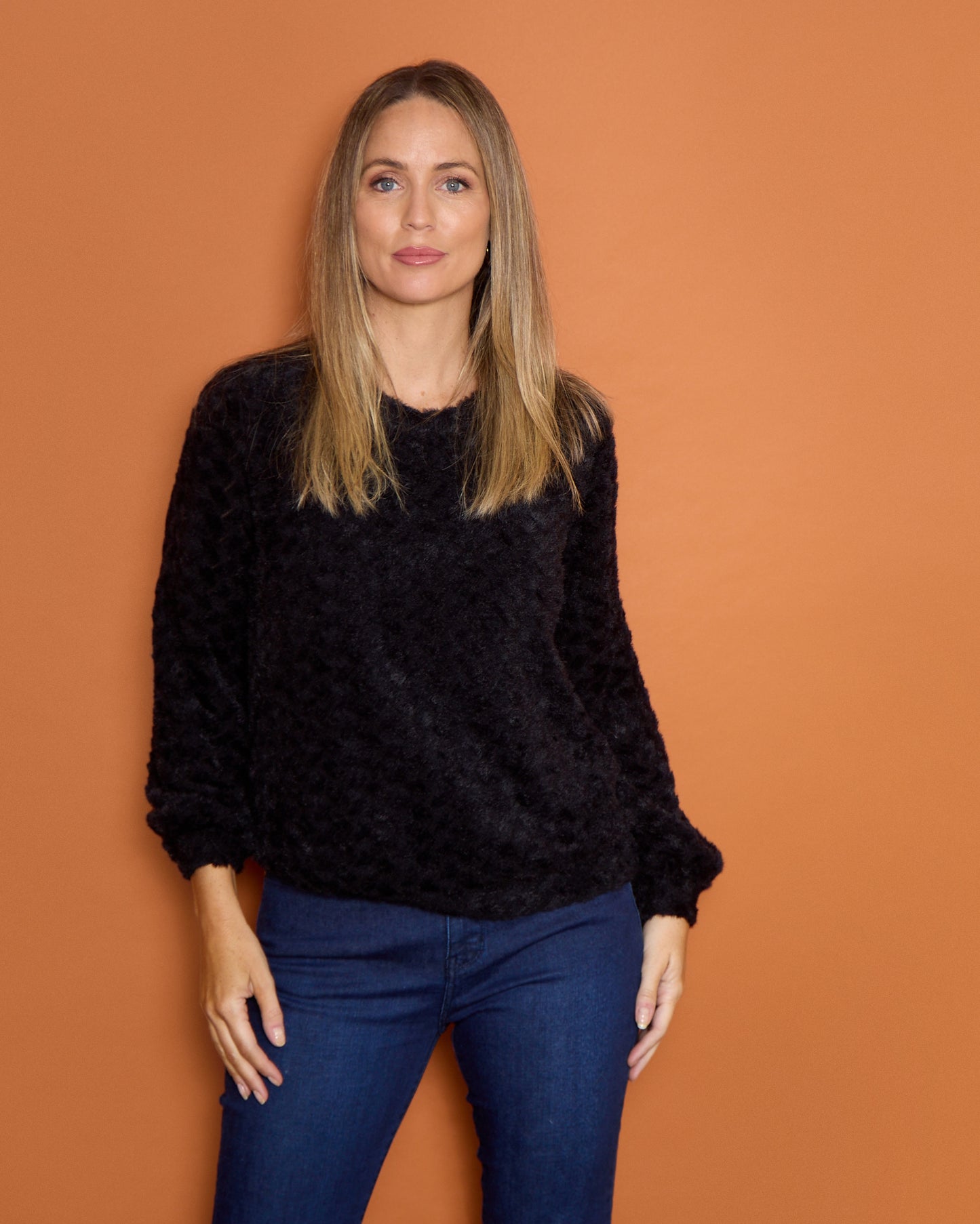 Emilia Textured Knit - Black