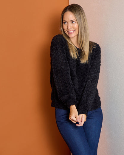 Emilia Textured Knit - Black