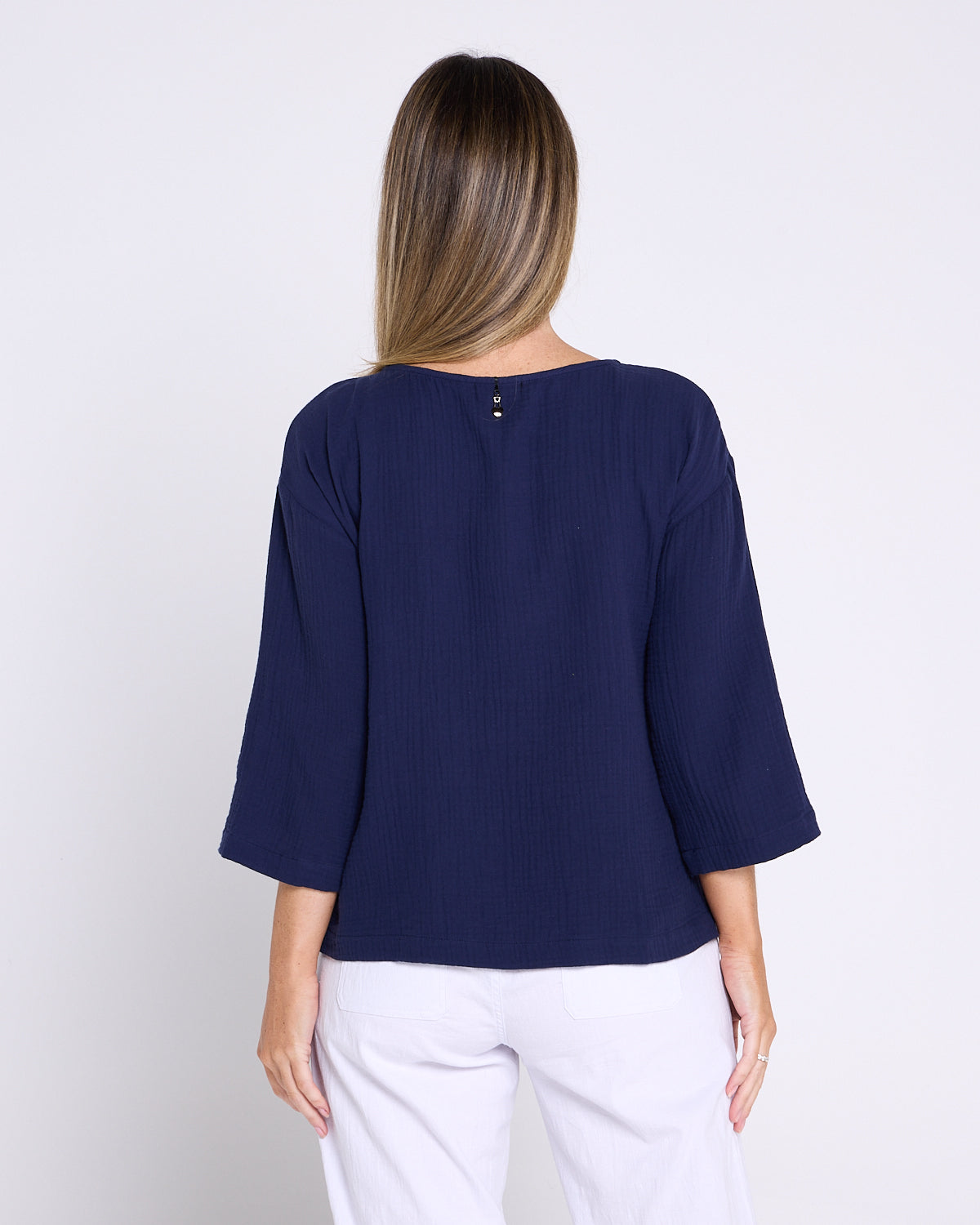 Tarin 3/4 Sleeve Top - Navy