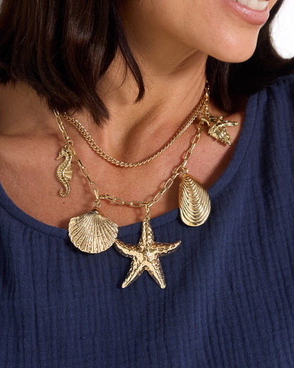 Ocean Treasure Necklace - Gold
