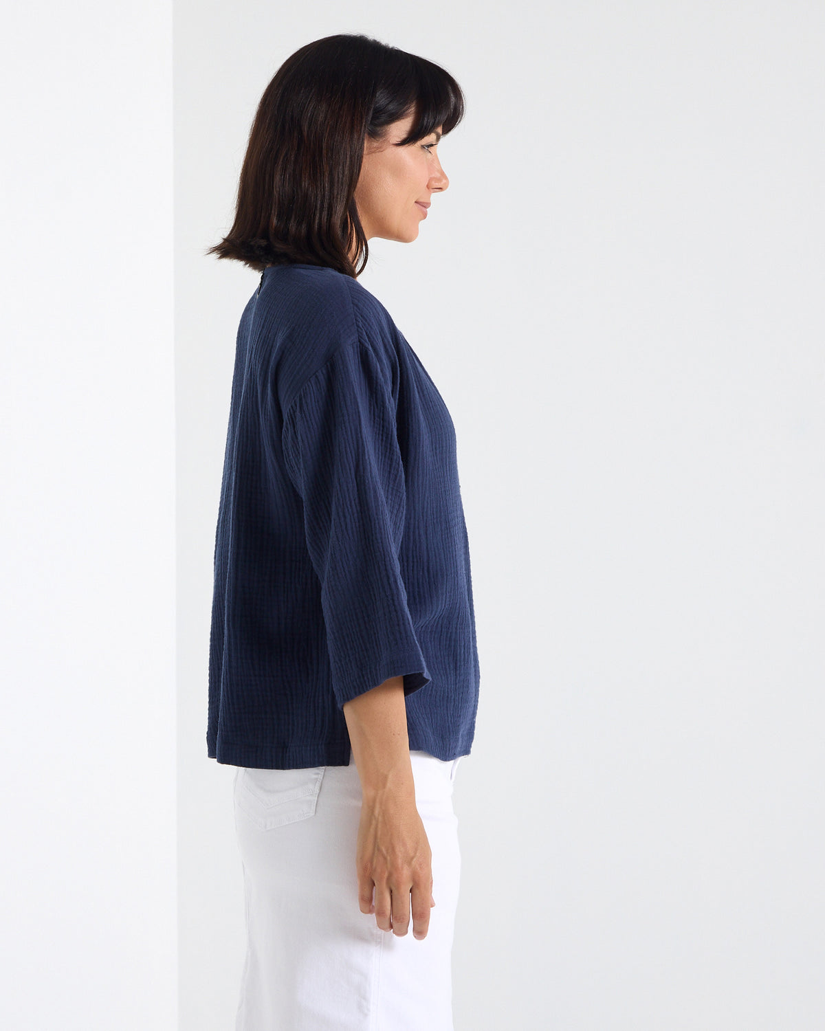 Tarin 3/4 Sleeve Top - Navy