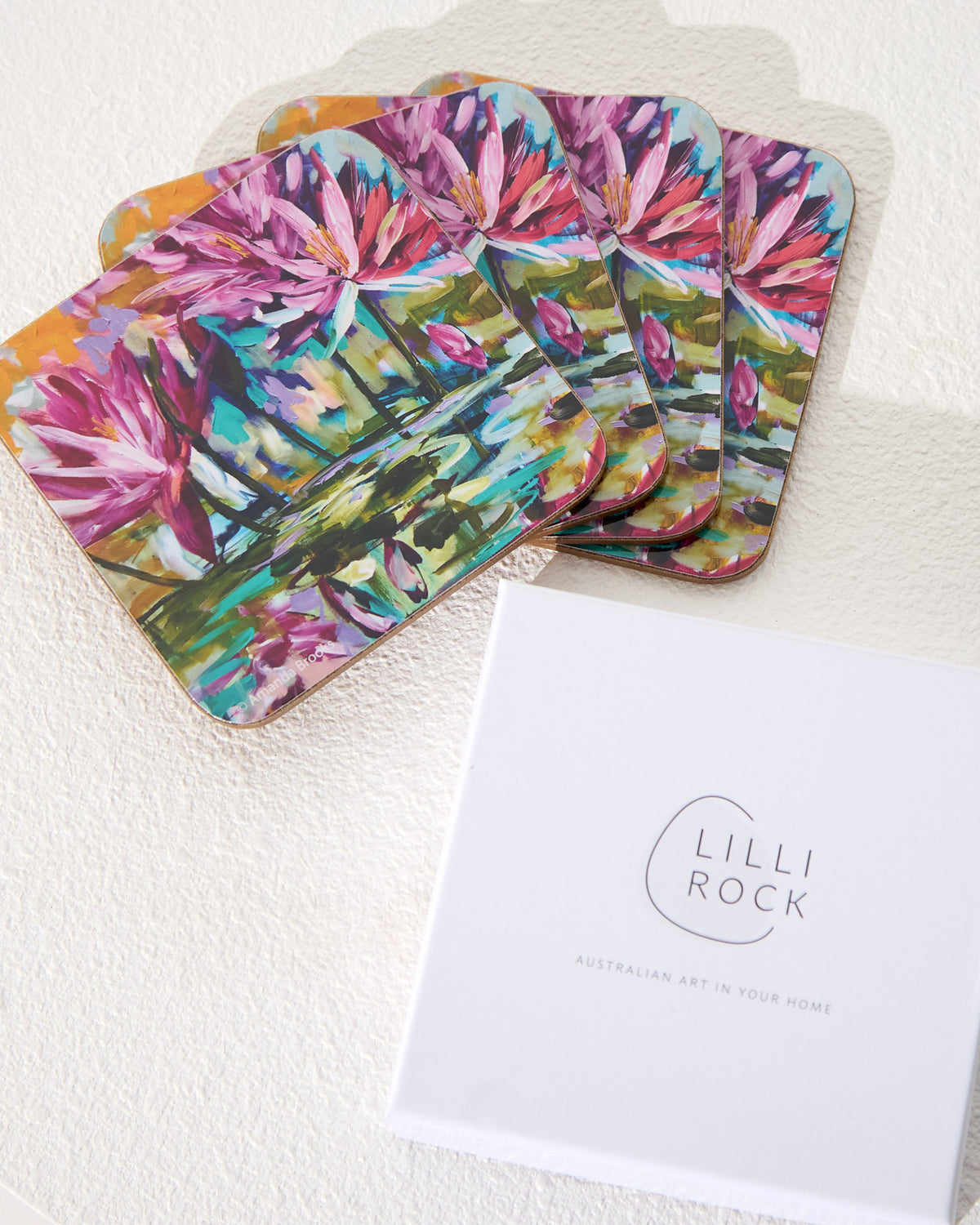 Set of 4 Coasters - Water Lily