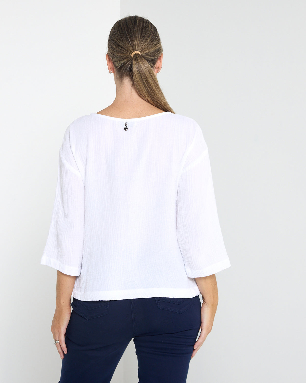 Tarin 3/4 Sleeve Top - White