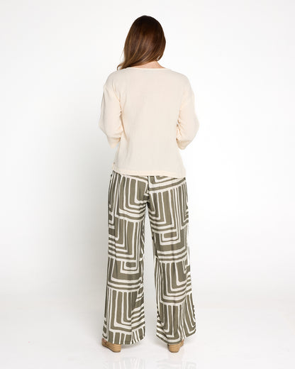 Tarin 3/4 Sleeve Top - Cream