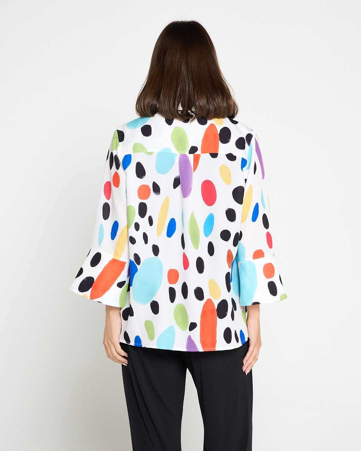 Frankie Print Shirt - White/Multi Spot