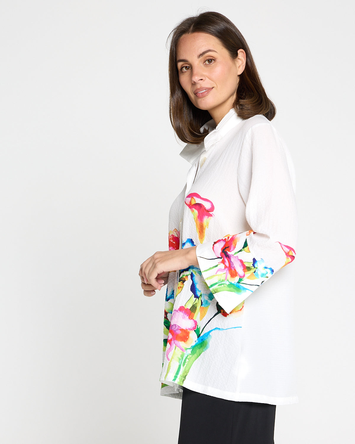 Lilly Print Shirt - White/Floral