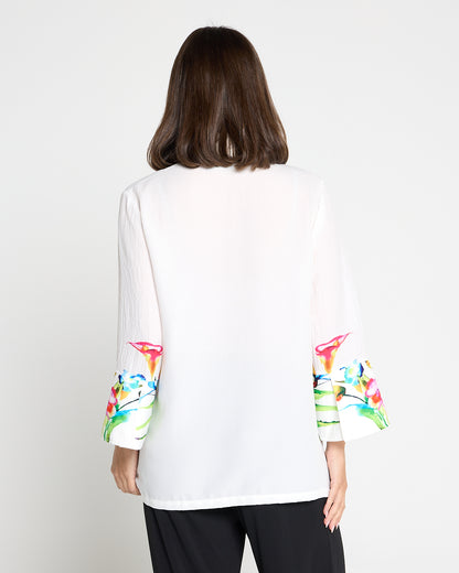 Lilly Print Shirt - White/Floral