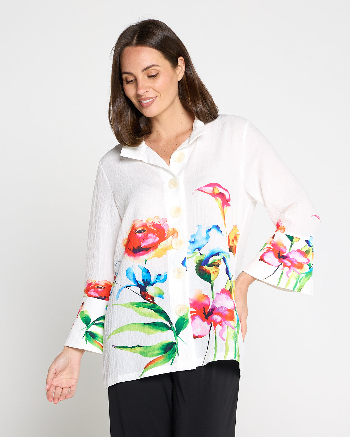 Lilly Print Shirt - White/Floral