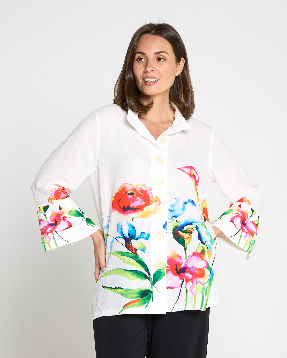 Lilly Print Shirt - White/Floral