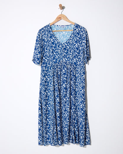 Exeter Dress - Blue Leaf