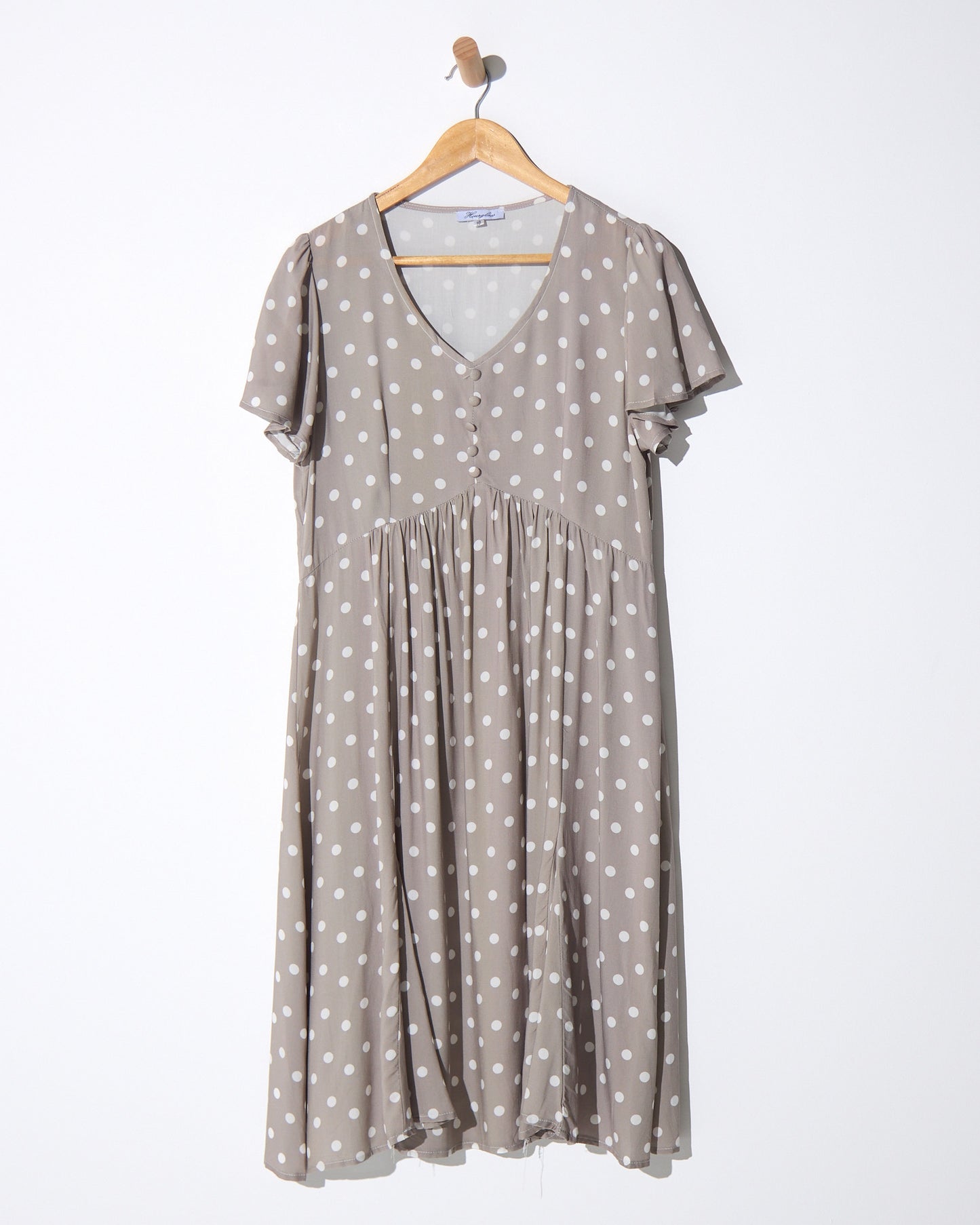 Cornwall Petite Dress - Taupe Spot