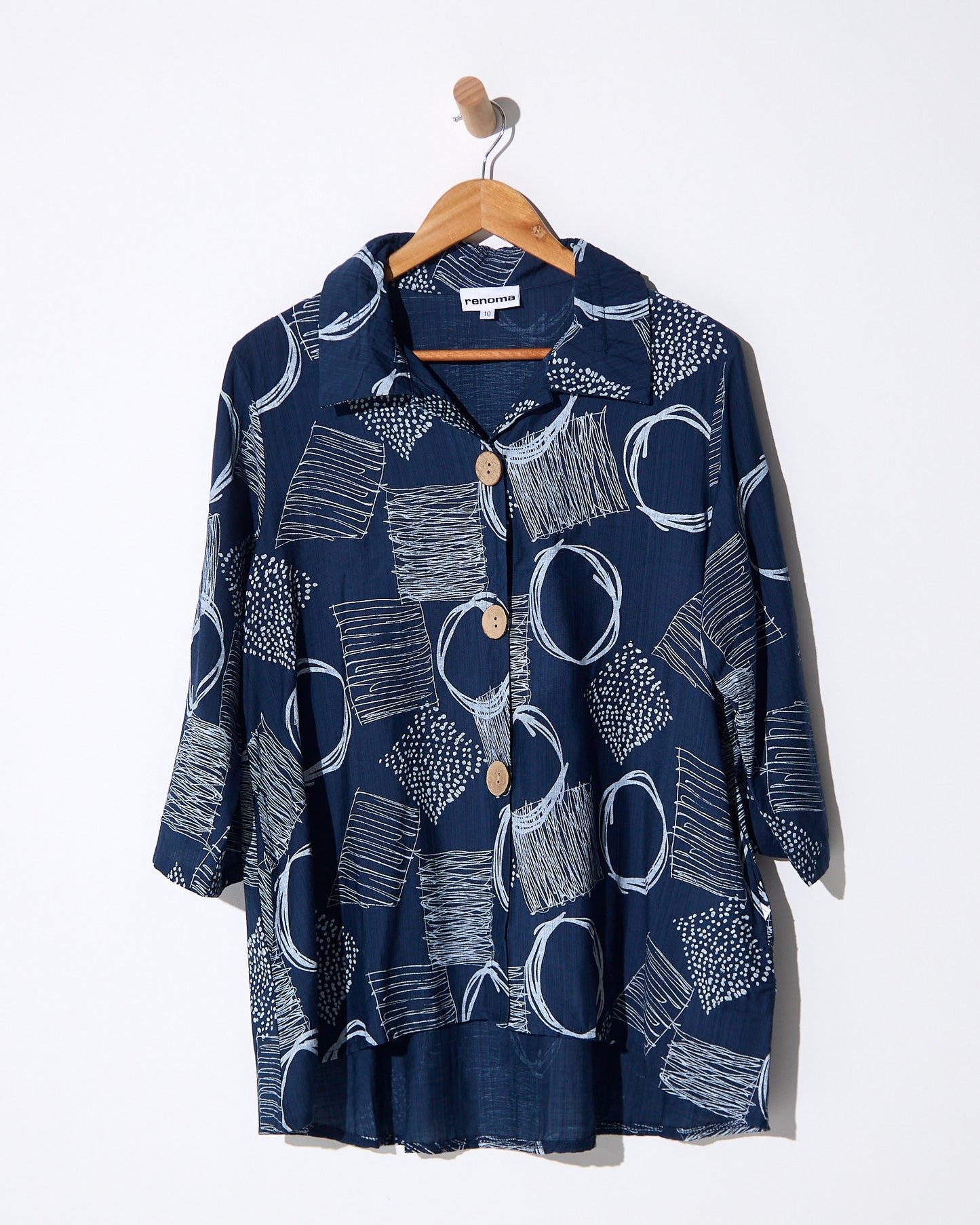 Maria Shirt - Navy Blue Sketch