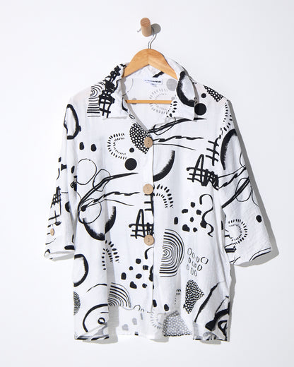 Maria Shirt - White Sketch