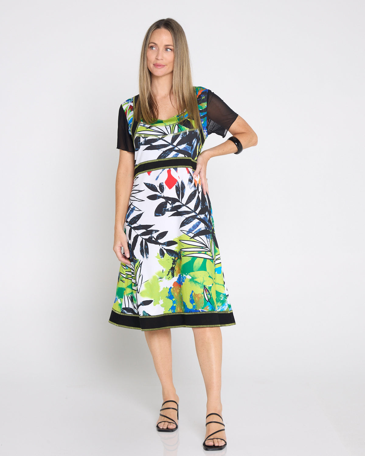 Yana Mesh Sleeve Dress - Modern Tropical