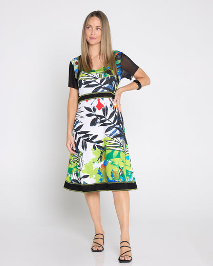 Yana Mesh Sleeve Dress - Modern Tropical