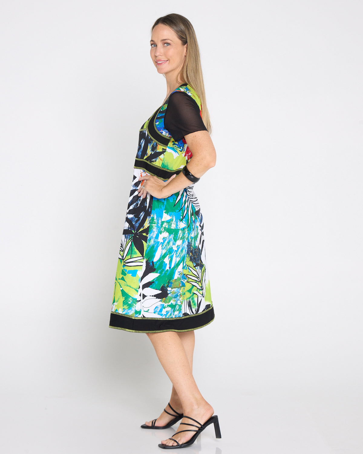 Yana Mesh Sleeve Dress - Modern Tropical