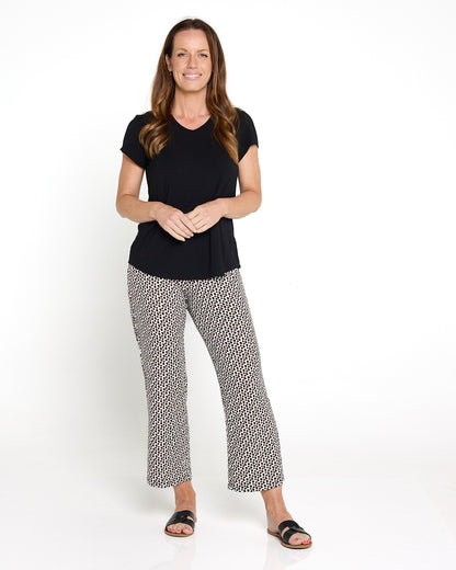 Marlee Soft Jersey Pants - Mocha Print