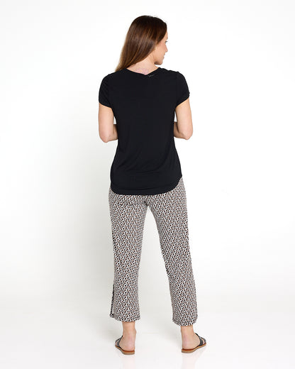 Marlee Soft Jersey Pants - Mocha Print