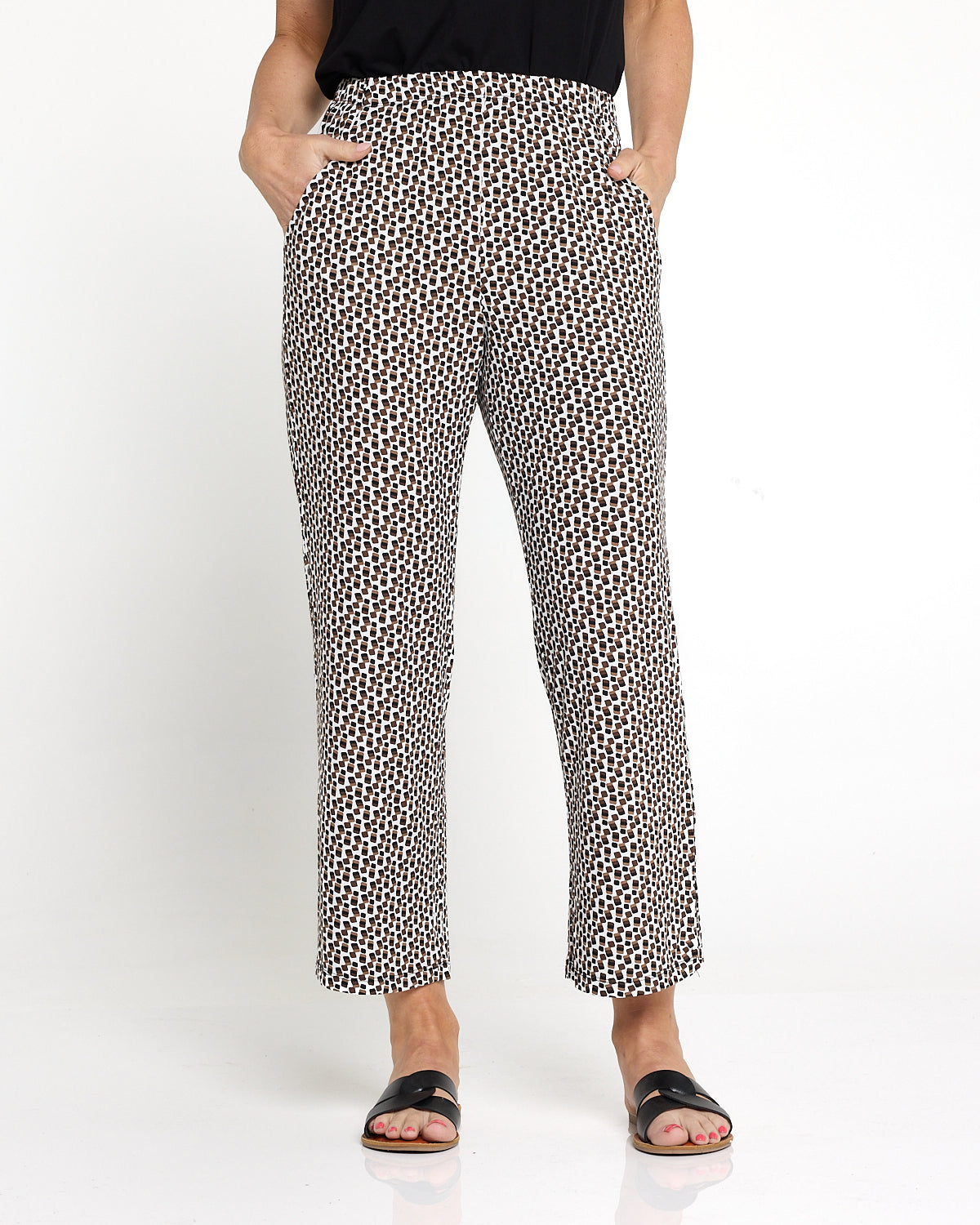 Marlee Soft Jersey Pants - Mocha Print