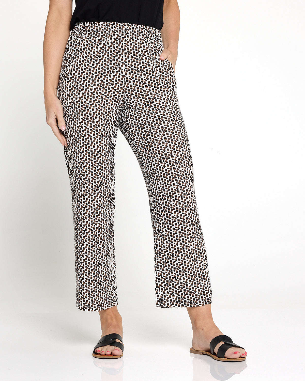 Marlee Soft Jersey Pants - Mocha Print