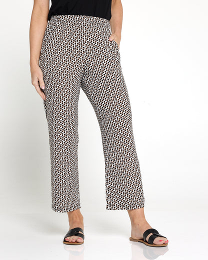 Marlee Soft Jersey Pants - Mocha Print