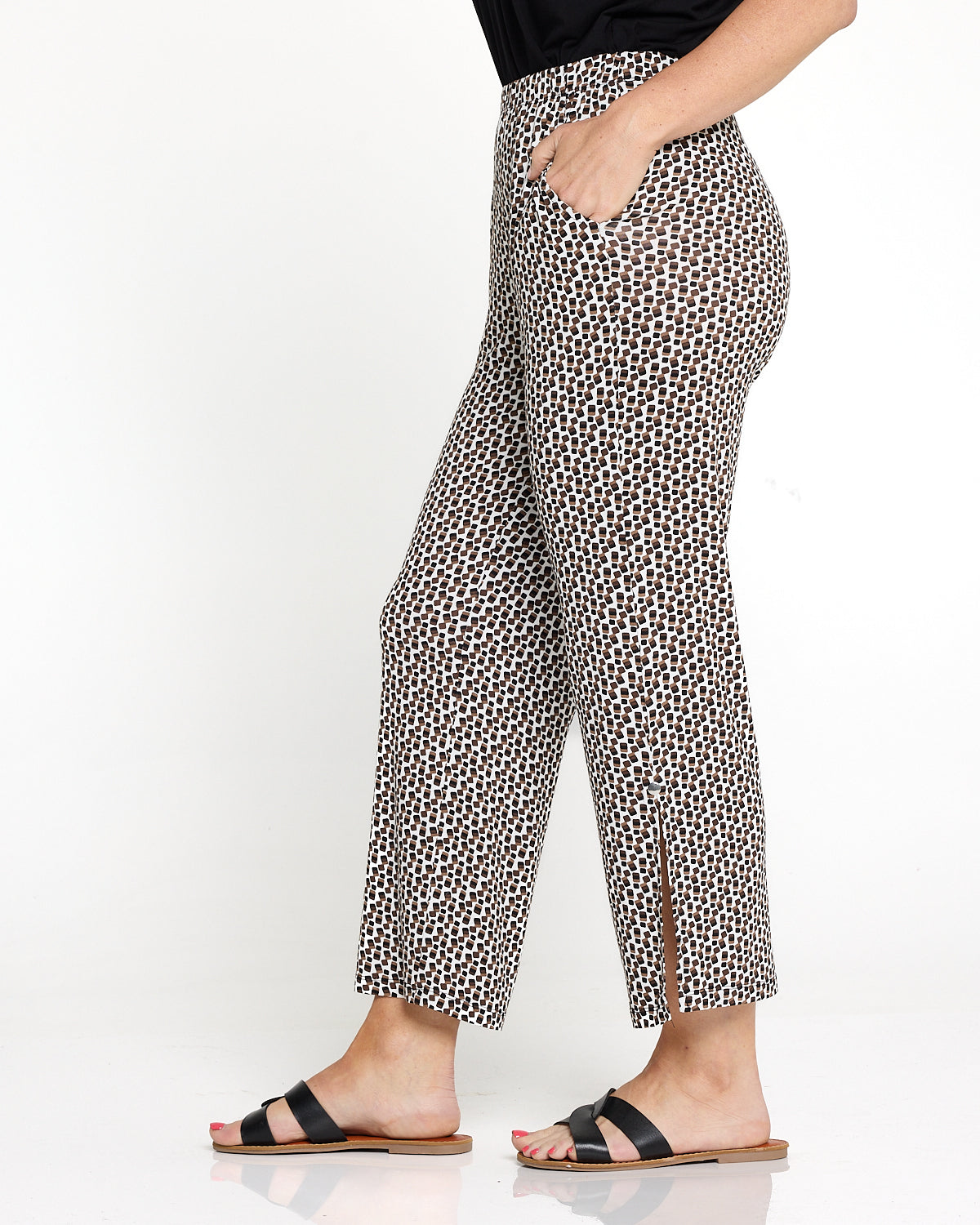 Marlee Soft Jersey Pants - Mocha Print