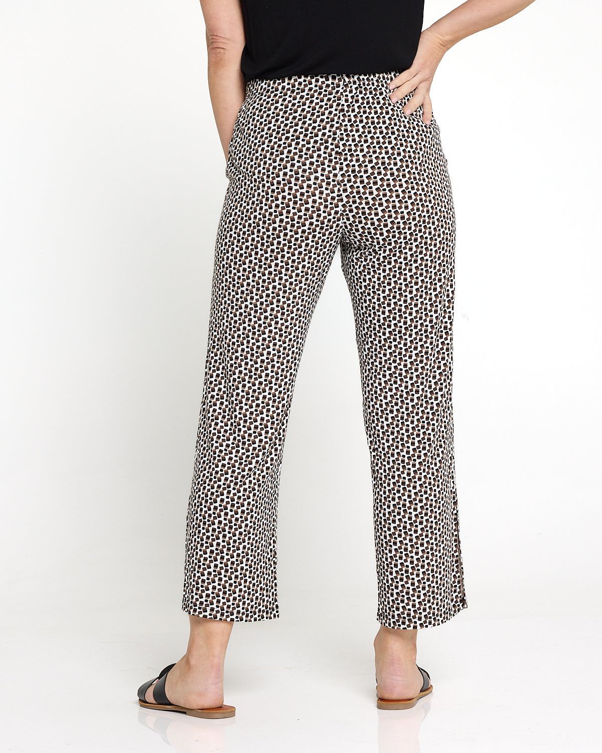 Marlee Soft Jersey Pants - Mocha Print