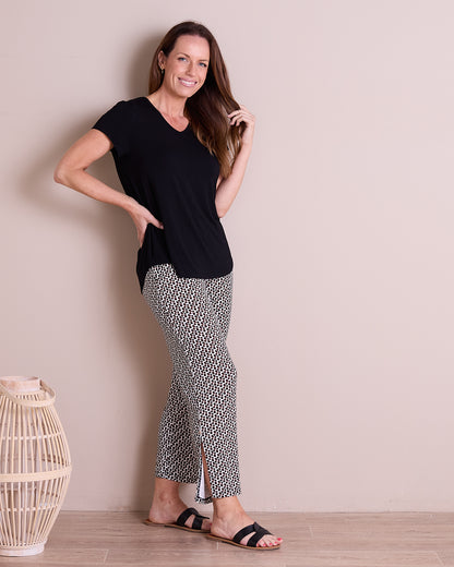Marlee Soft Jersey Pants - Mocha Print