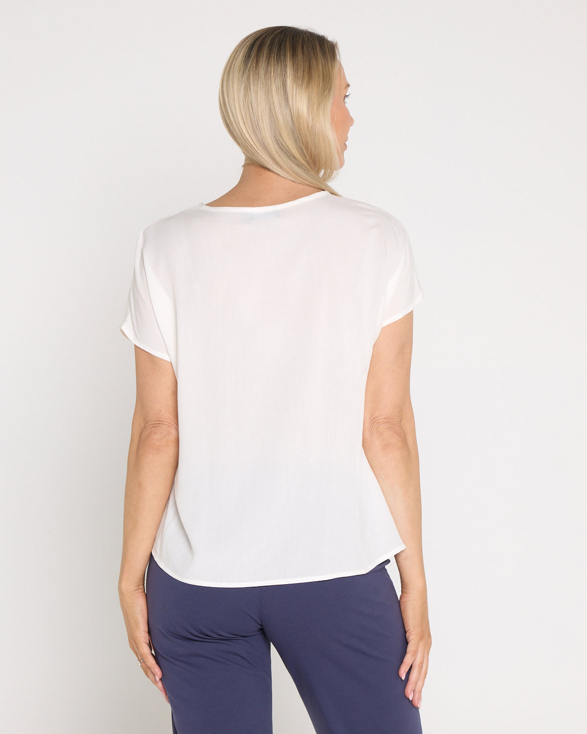 Fiona Placement Print Top - White