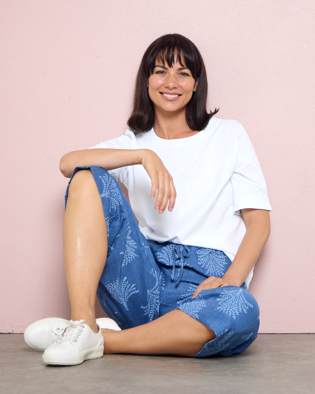 Naples Wide Capri Pants - Chambray