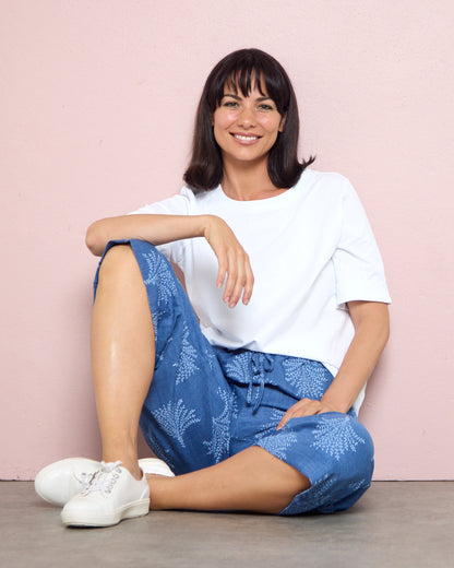 Naples Wide Capri Pants - Chambray
