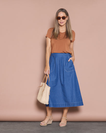 Holland Skirt - Denim Blue