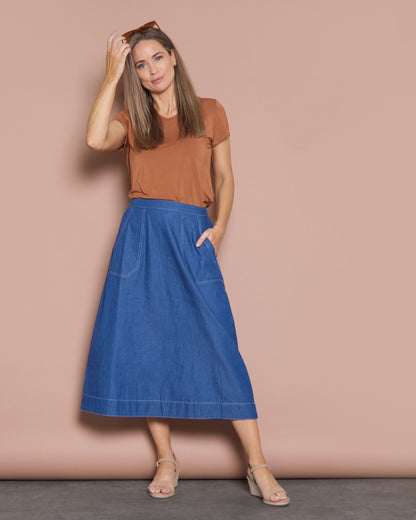 Holland Skirt - Denim Blue