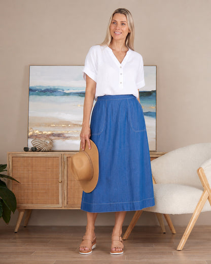Holland Skirt - Denim Blue