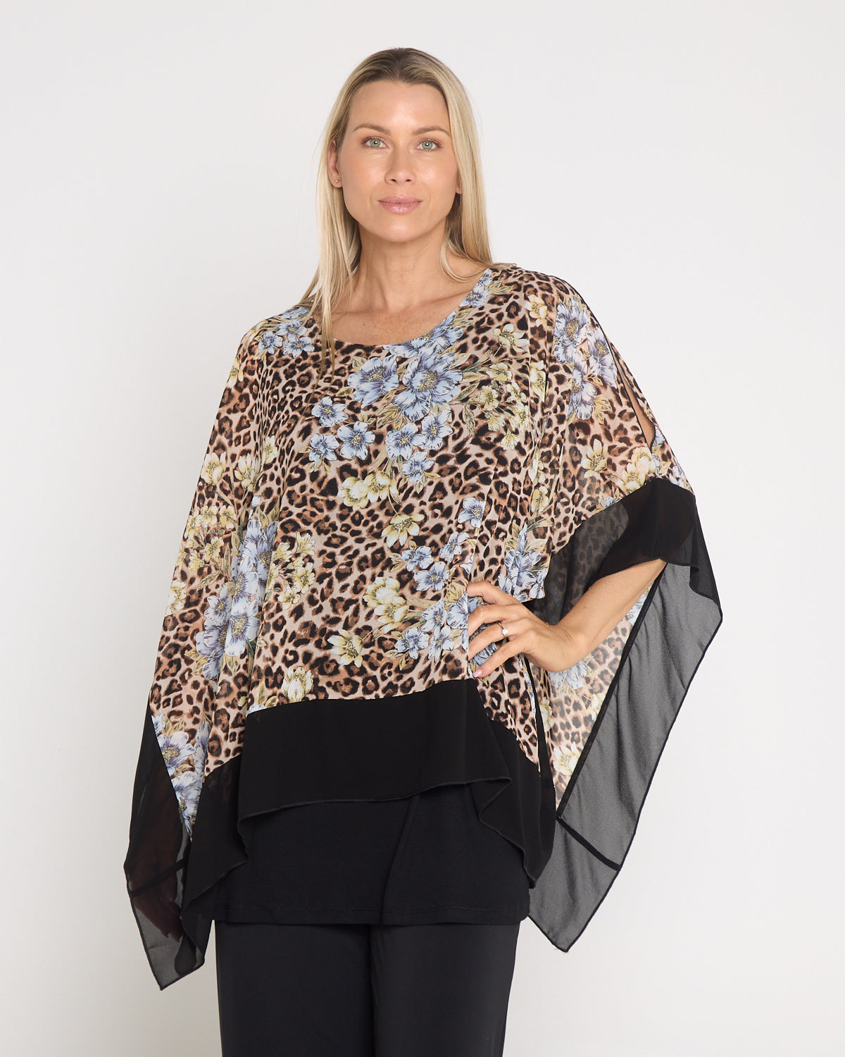 Avery Chiffon Kimono Top - Animal
