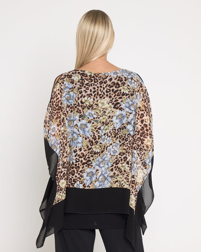 Avery Chiffon Kimono Top - Animal