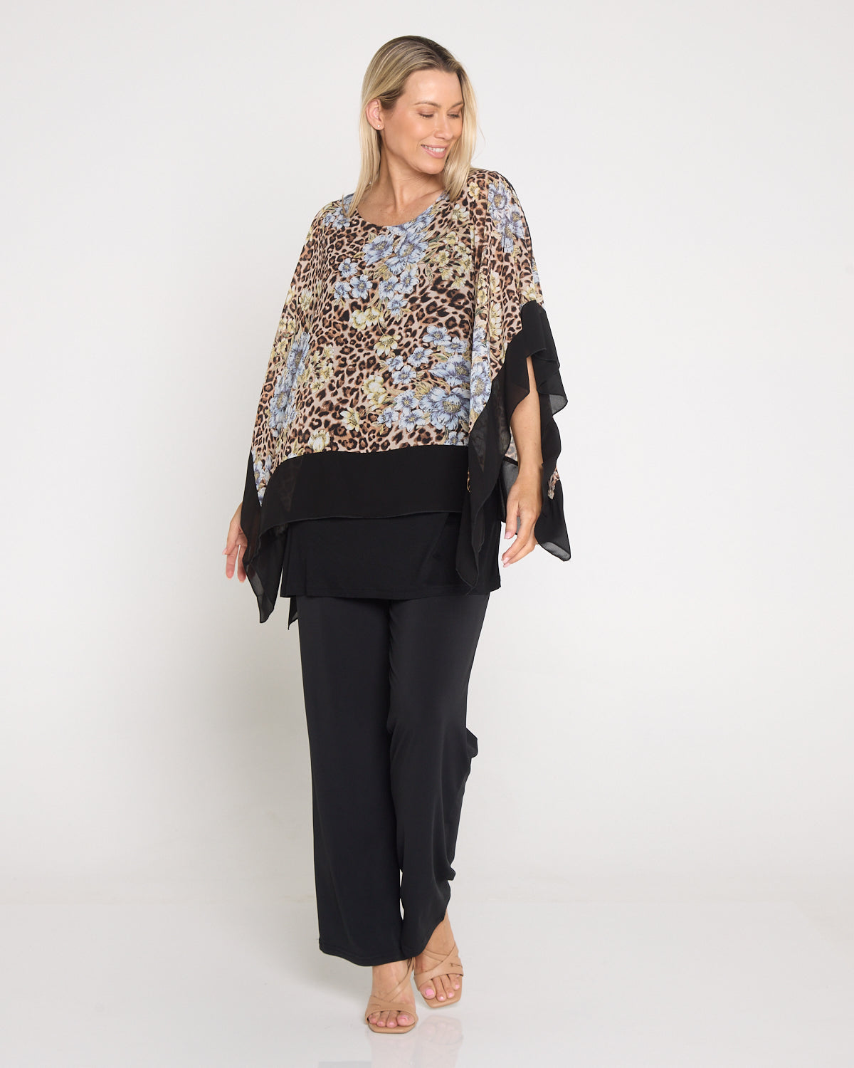 Avery Chiffon Kimono Top - Animal