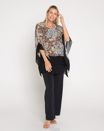Avery Chiffon Kimono Top - Animal