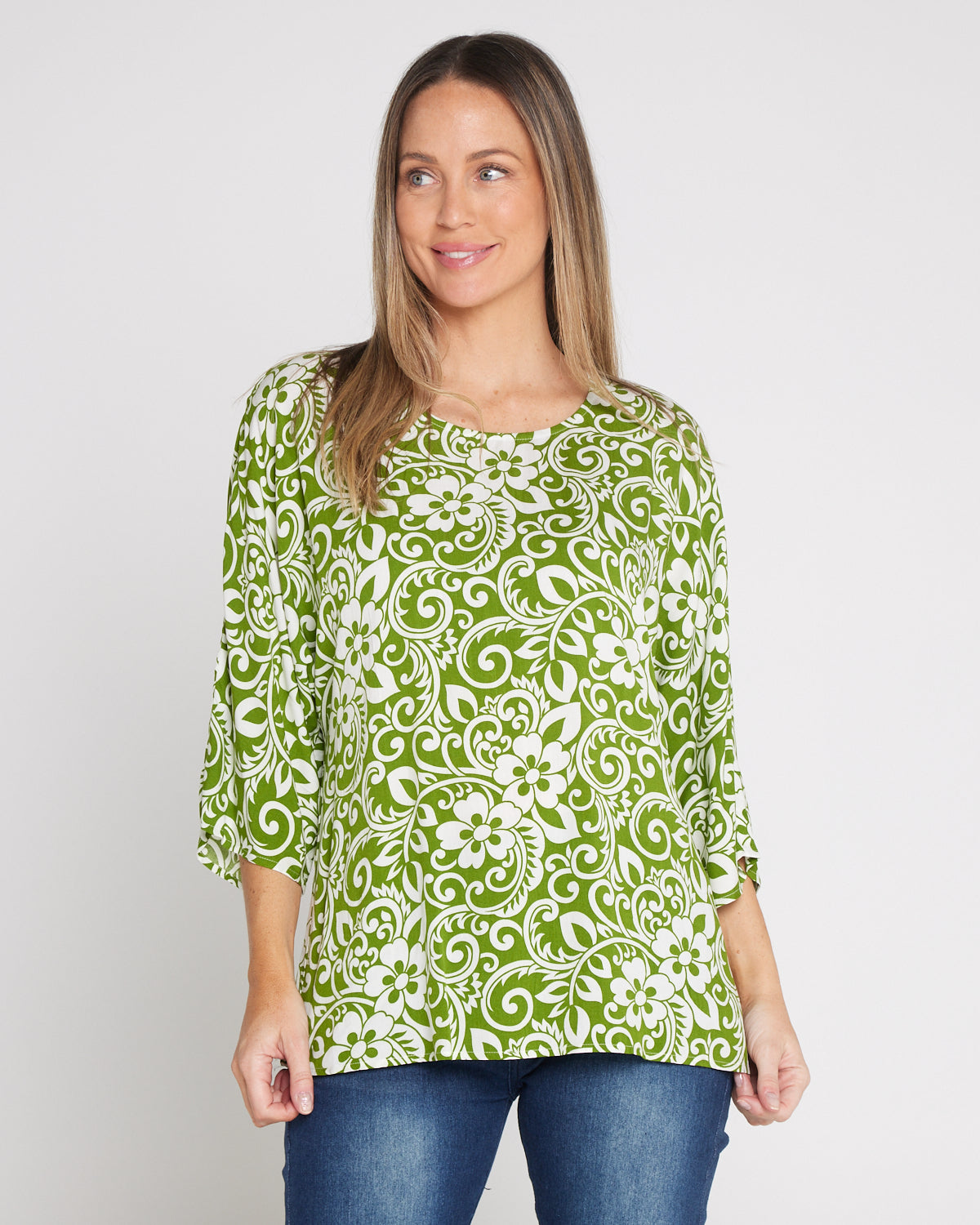 Summer Ease Essential Top - Green Hawaii