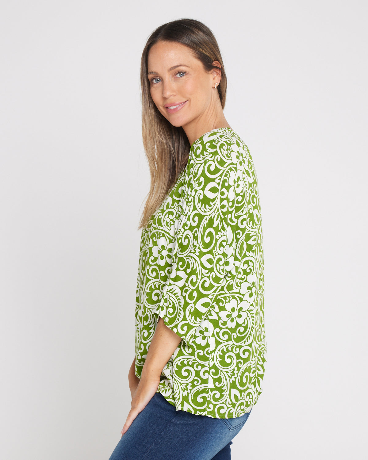 Summer Ease Essential Top - Green Hawaii